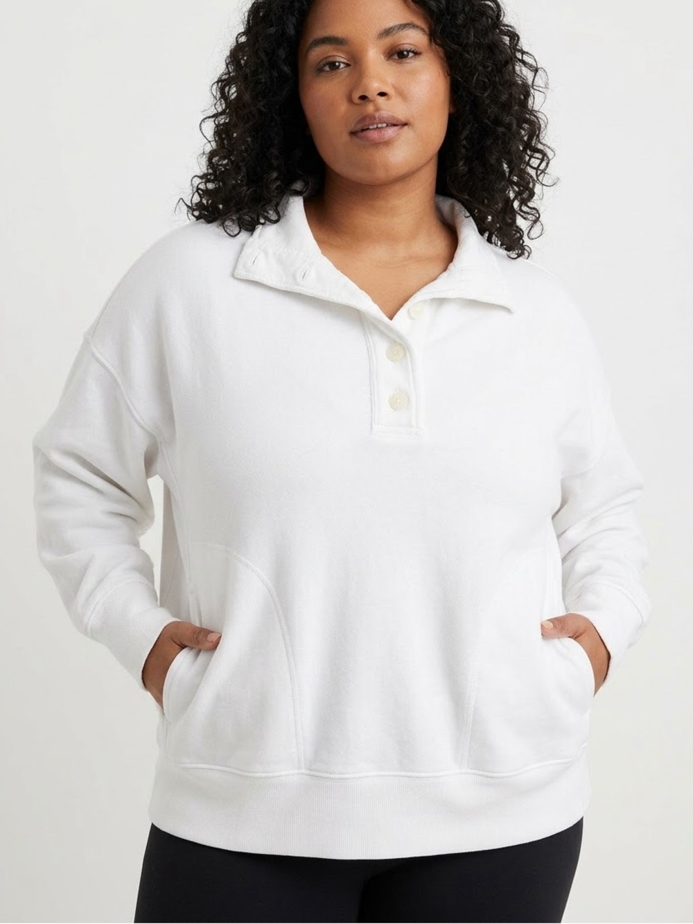 Aerie Oh Snap! Sweatshirt White Pullover Size XL